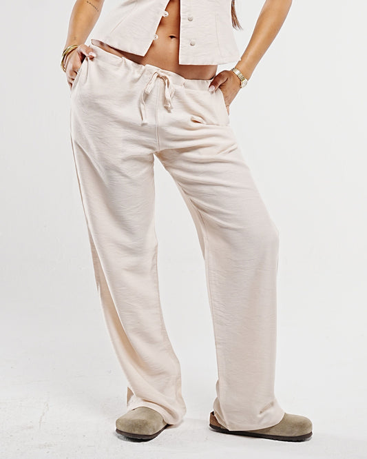 Beige Linen Pants