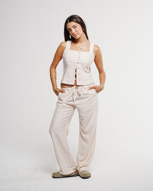 Beige Linen Set
