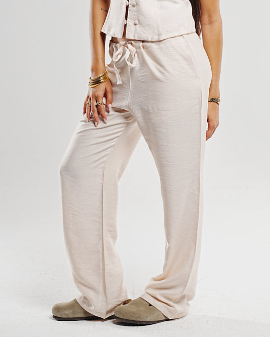 Beige Linen Pants