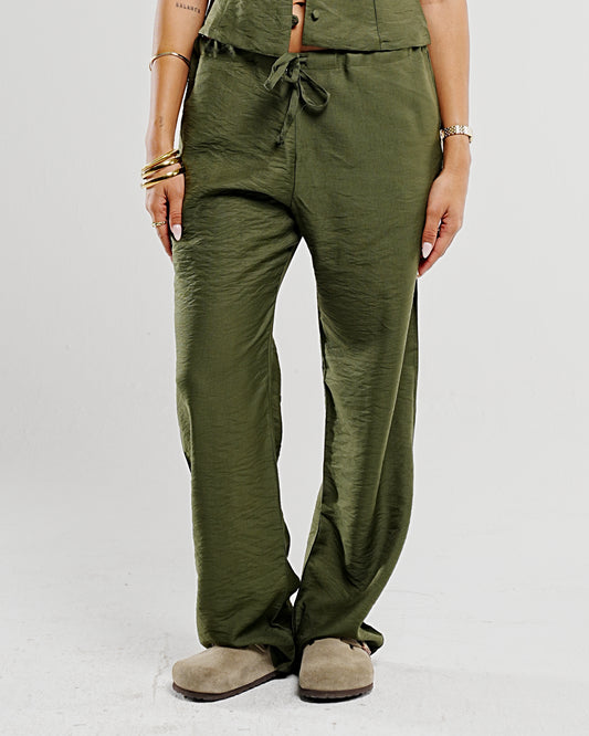Olive Linen Pants