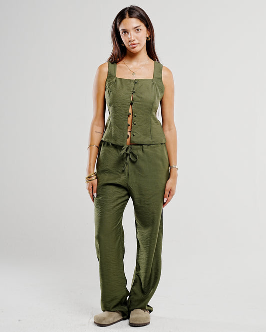 Olive Linen Set