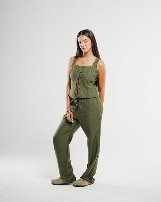 Olive Linen Set